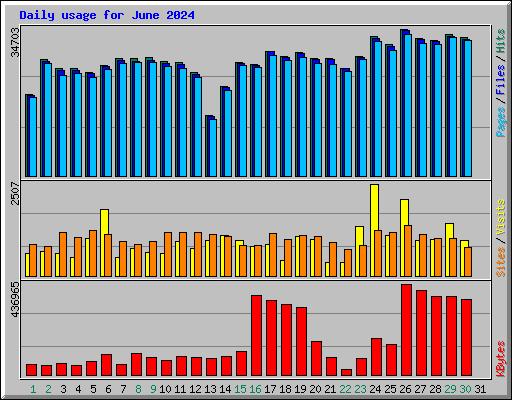 Daily usage for June 2024