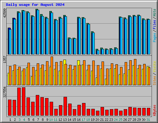 Daily usage for August 2024