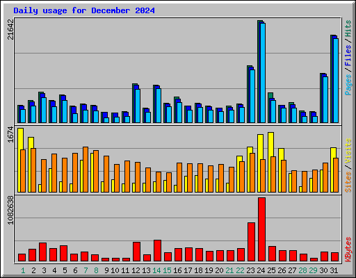 Daily usage for December 2024