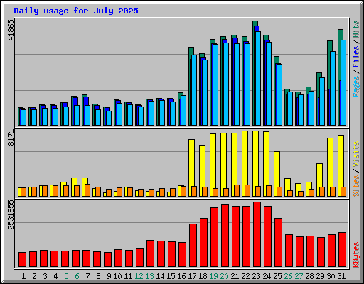 Daily usage for July 2025