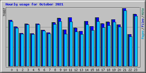 Hourly usage for October 2021
