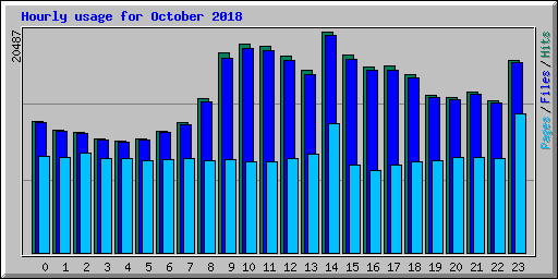 Hourly usage for October 2018