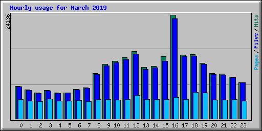 Hourly usage for March 2019