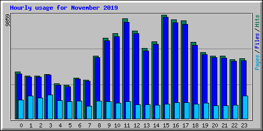 Hourly usage for November 2019