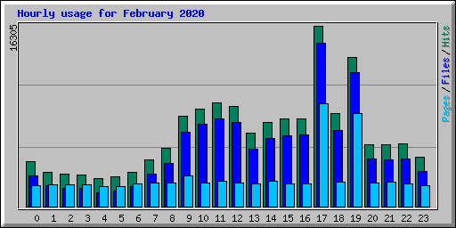 Hourly usage for February 2020